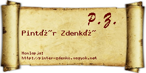 Pintér Zdenkó névjegykártya